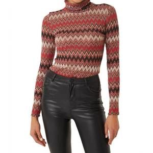 NEW MISA LOS ANGELES nadja turtle neck long sleeve top in winter chevron